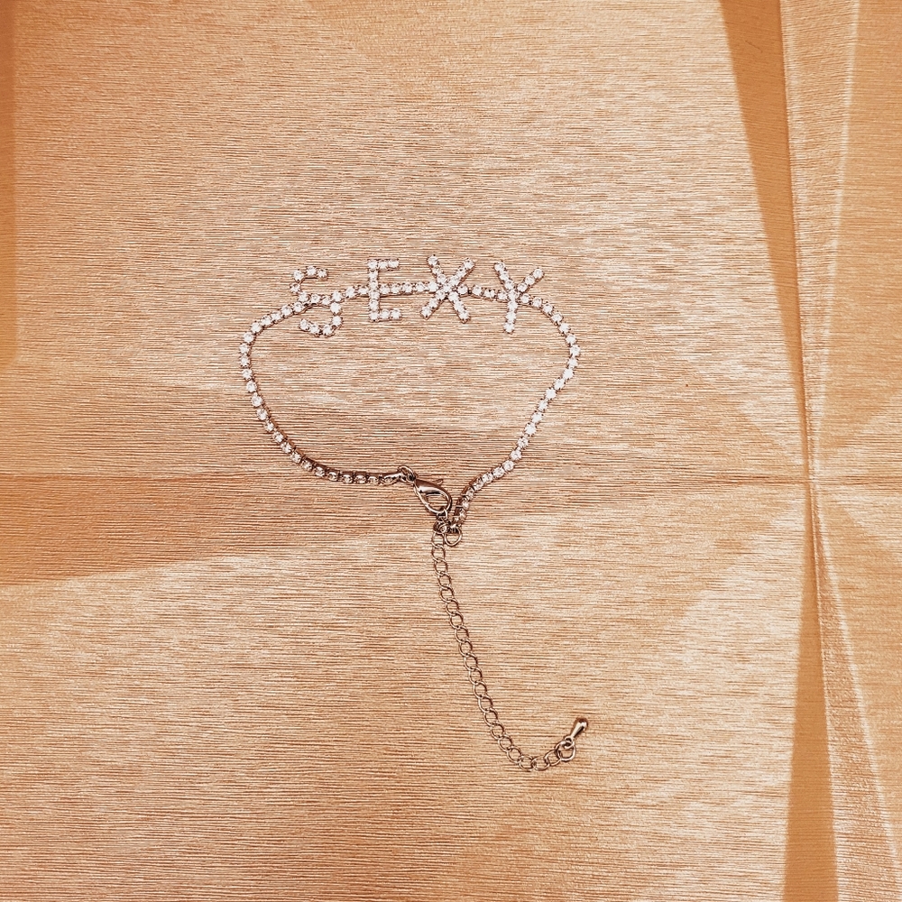 Silver Rhinestone Anklet SEXY